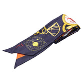 ディオール 砂時計 鍵 モチーフ スカーフ ネイビー ゴールド マルチカラー シルク レディース Dior 【中古】